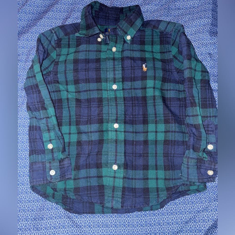 Polo Ralph Lauren Kids Plaid Shirt - Navy and Green